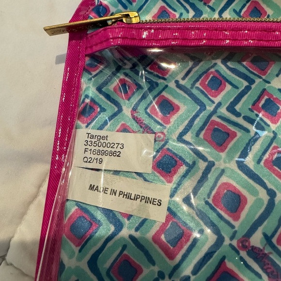 Lilly Pulitzer Blue & Pink Patterned Hanging Travel Cosmetic Jewelry Organizer - Picture 3 of 11